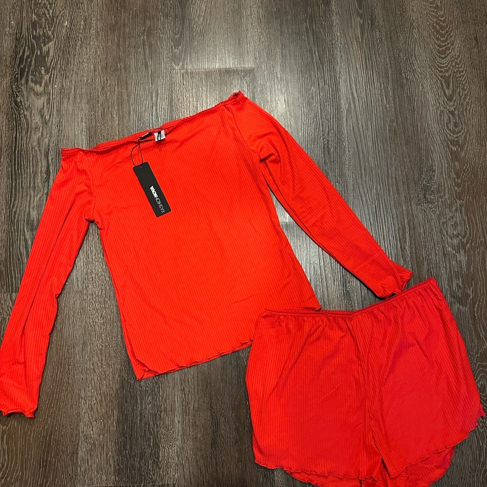 Fashion Nova Red Cozy Pajama Set